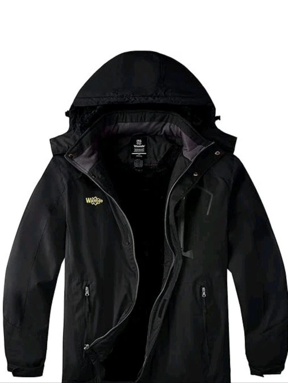 Wantdo Men's Mountain Waterproof Ski Jacket Windproof Winter Warm Hooded Coat S